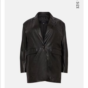 Karen Millen Plus Size Leather Long Line Blazer